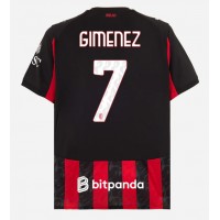 AC Milan Santiago Gimenez #7 Domáci futbalový dres 2025-26 Krátky Rukáv